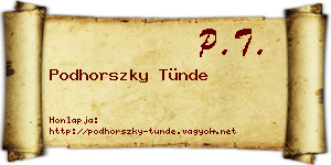 Podhorszky Tünde névjegykártya