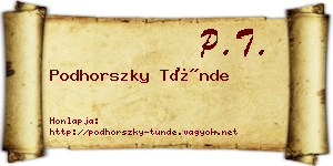 Podhorszky Tünde névjegykártya