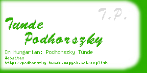 tunde podhorszky business card