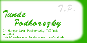 tunde podhorszky business card